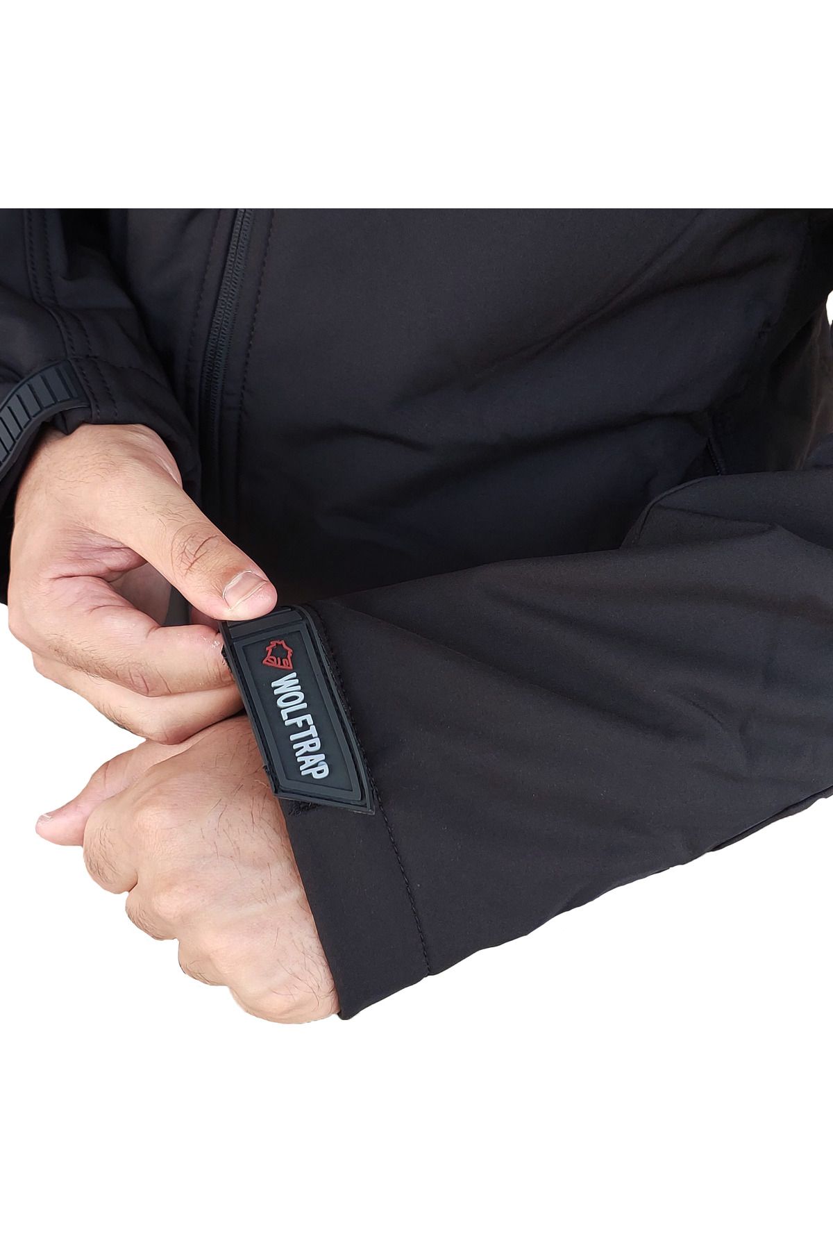 Wolftrap Tactical-Μαύρο παλτό Softshell 2036 με κουκούλα 5 τσέπες αδιάβροχο και αντιανεμικό παλτό 6