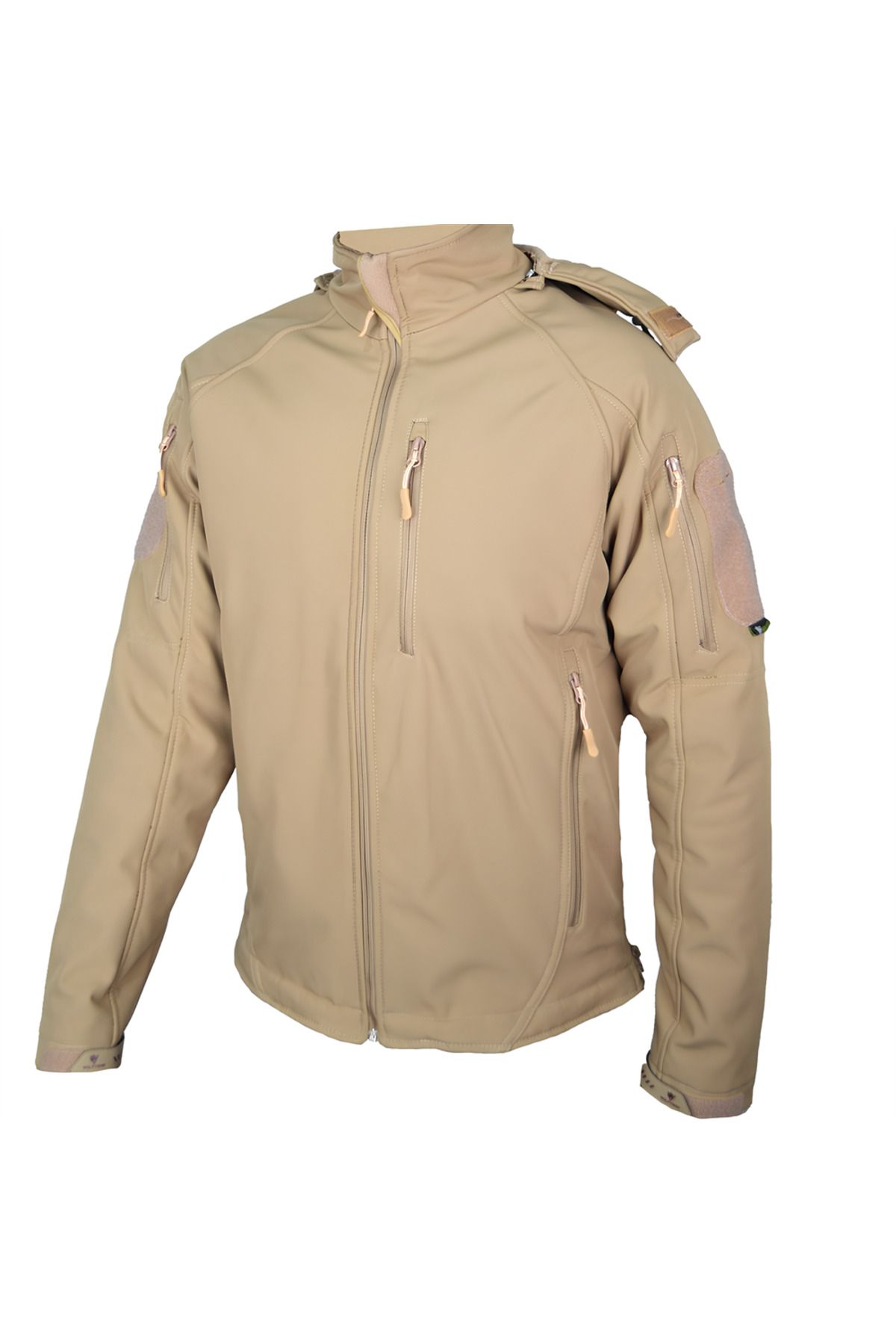 Wolftrap Tactical Bej 5 Cepli Kapüşonlu Softshell Soğuk Geçirmez Mont