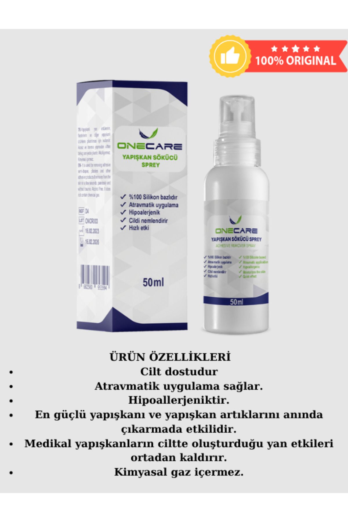 OneCare Yapışkan (flaster) Sökücü Sprey 50 Ml