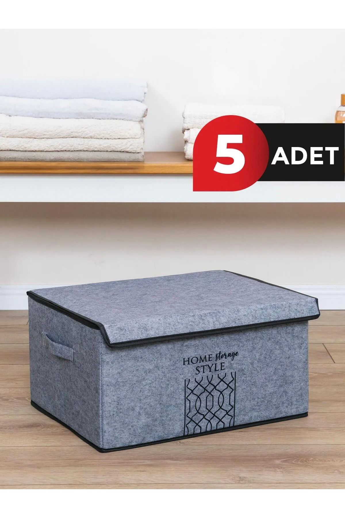 Smyak Mega Plus Cutie Cu Capace Din Pâslă 57x41x31 Cm 5 Bucăți - One Size