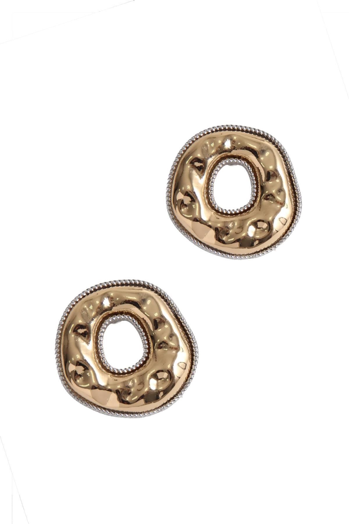 New Obsessions-Chunky Round Gold Earrings 3