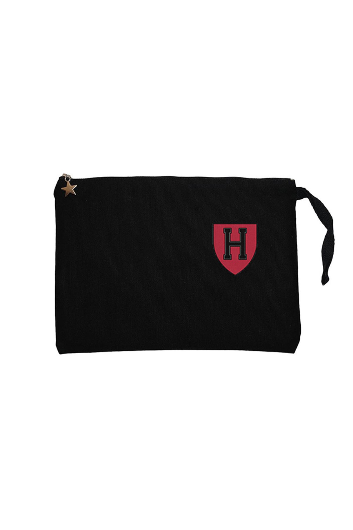 Z zepplin Harvard Uni. Red Logo Siyah Clutch Astarlı Cüzdan / El Çantası