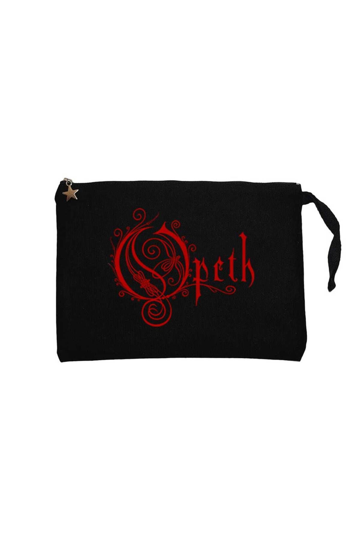 Z zepplin Opeth Red Text Siyah Clutch Astarlı Cüzdan / El Çantası