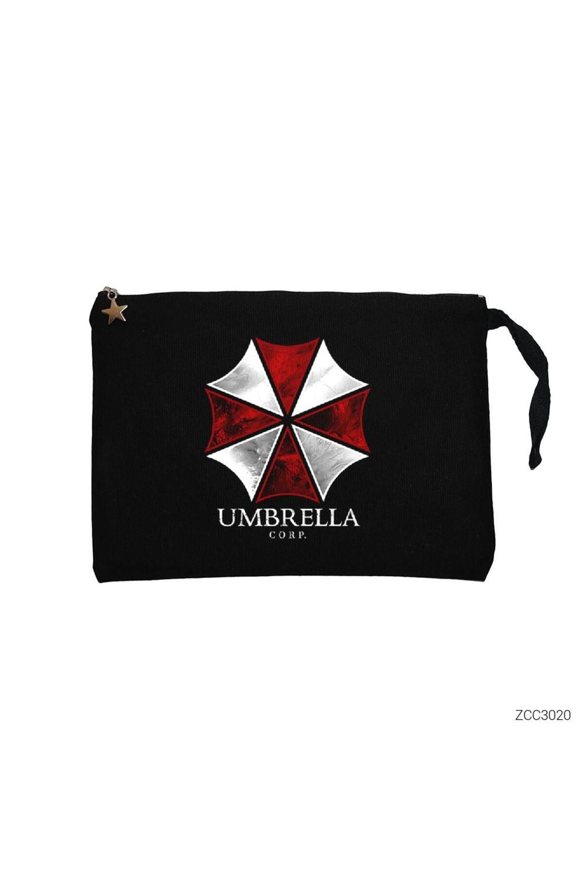 Z zepplin Resident Evil Umbrella Corp Siyah Clutch Astarlı Cüzdan / El Çantası