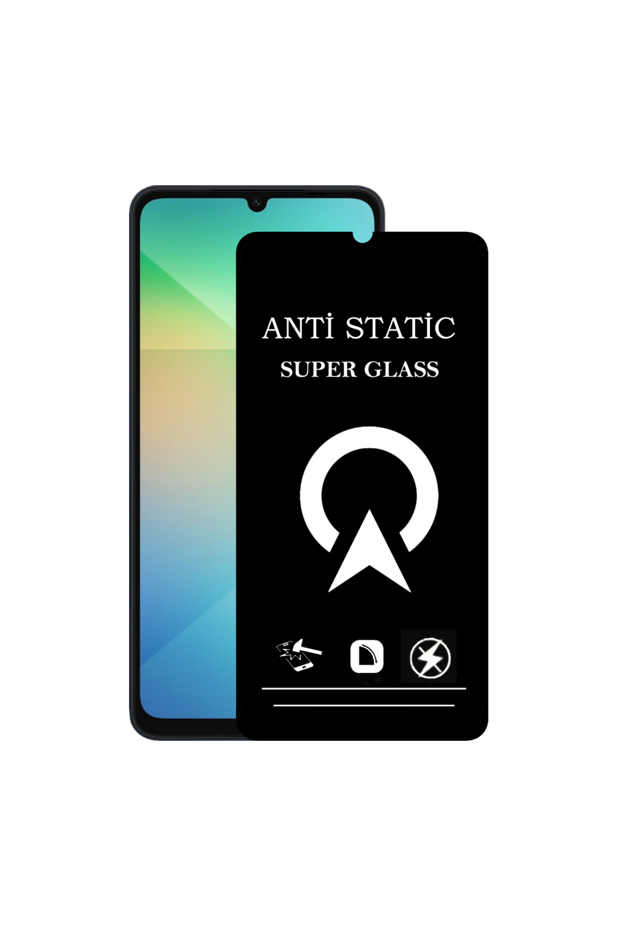 Samsung Galaxy A06 ile Uyumlu Tam Kaplayan Anti Statik Çizilmez Safir Ekran Koruyucu Cam