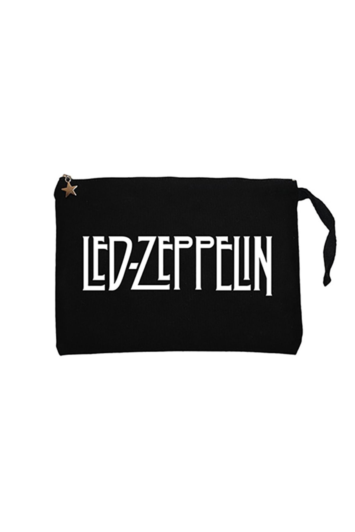 Z zepplin Led Zeppelin Logo Siyah Clutch Astarlı Cüzdan / El Çantası