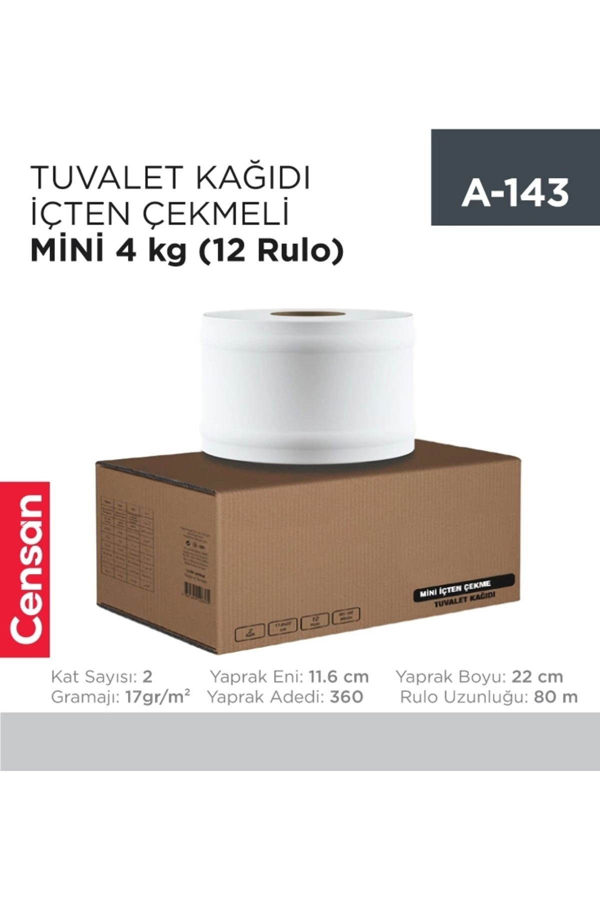 Promosyon Zinciri İÇTEN ÇEKMELİ TUVALET KAĞIDI  MİNİ 12 Lİ (4 KG) TAMİ (7450)