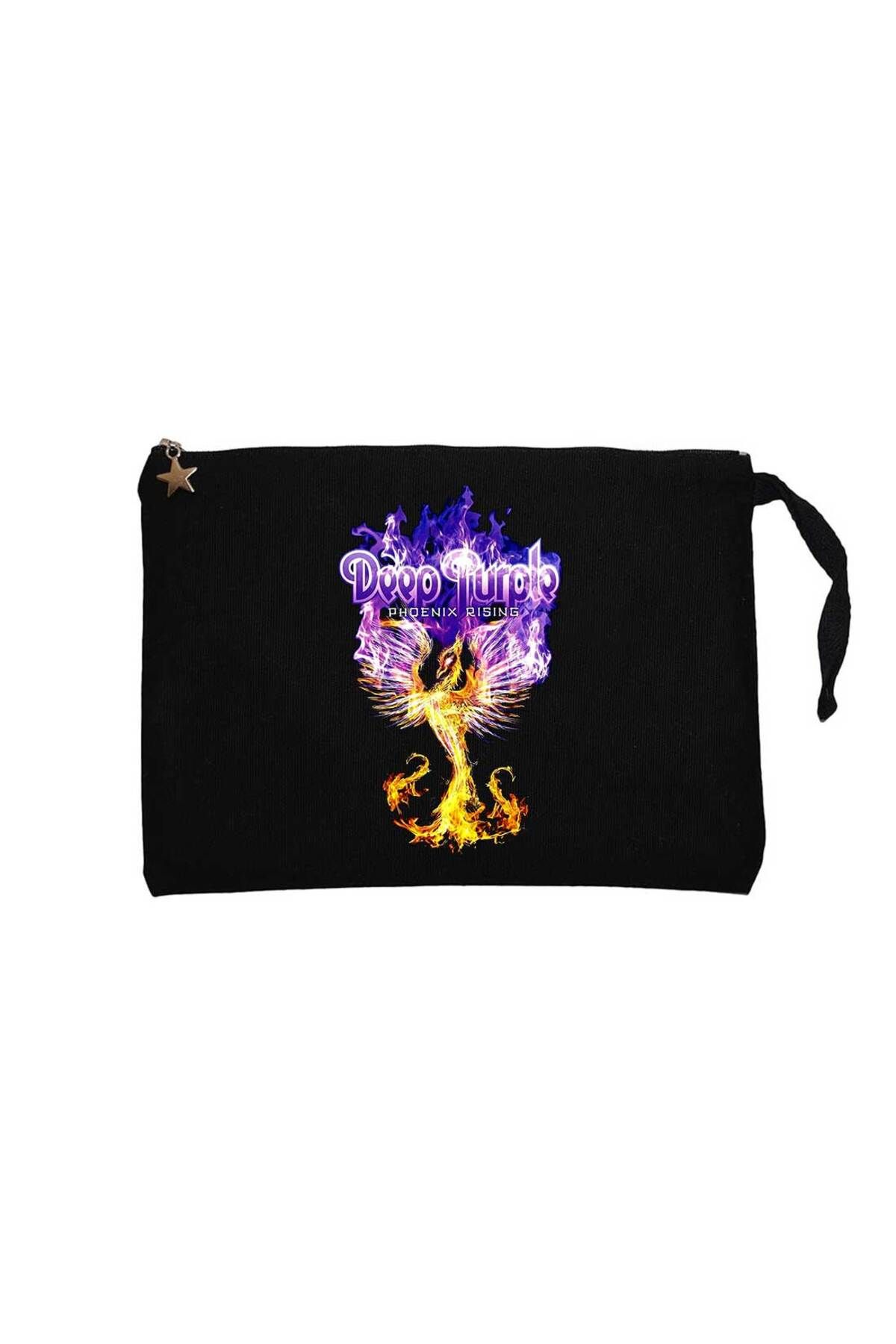 Z zepplin Deep purple Phoenix Rising Siyah Clutch Astarlı Cüzdan / El Çantası