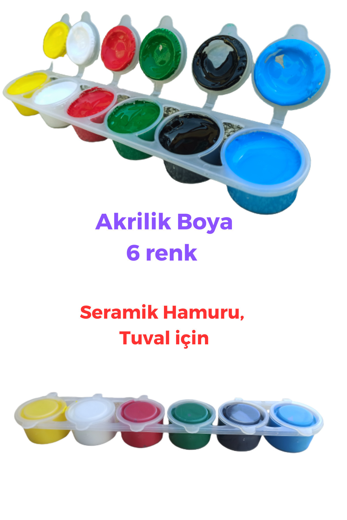 O&S Oyun ve Sanat Eğlen-Üret Akrilik Boya 6 Renkli, Seramik Hamuru, Resim Seti, Kil Çamuru Için Acrylic Paint