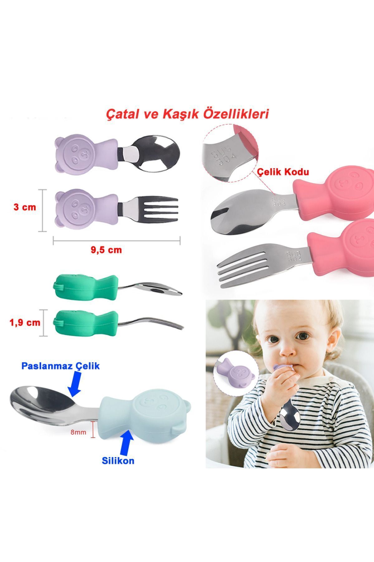 jojobebek Silikon Beslenme Seti, Mama Tabağı, Kase, Çatal-Kaşık, Pipet, Bardak, Önlük, Emzik Kılıfı / Sarı fotoğrafı 7 (önizleme)