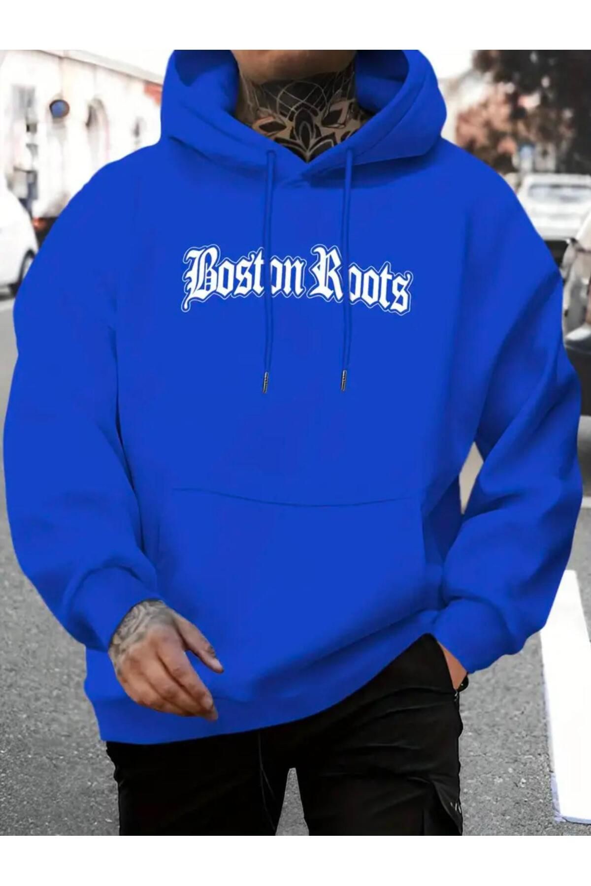 ModaSphere Bost in Boots Baskılı kapüşonlu Cepli Sweatshirt