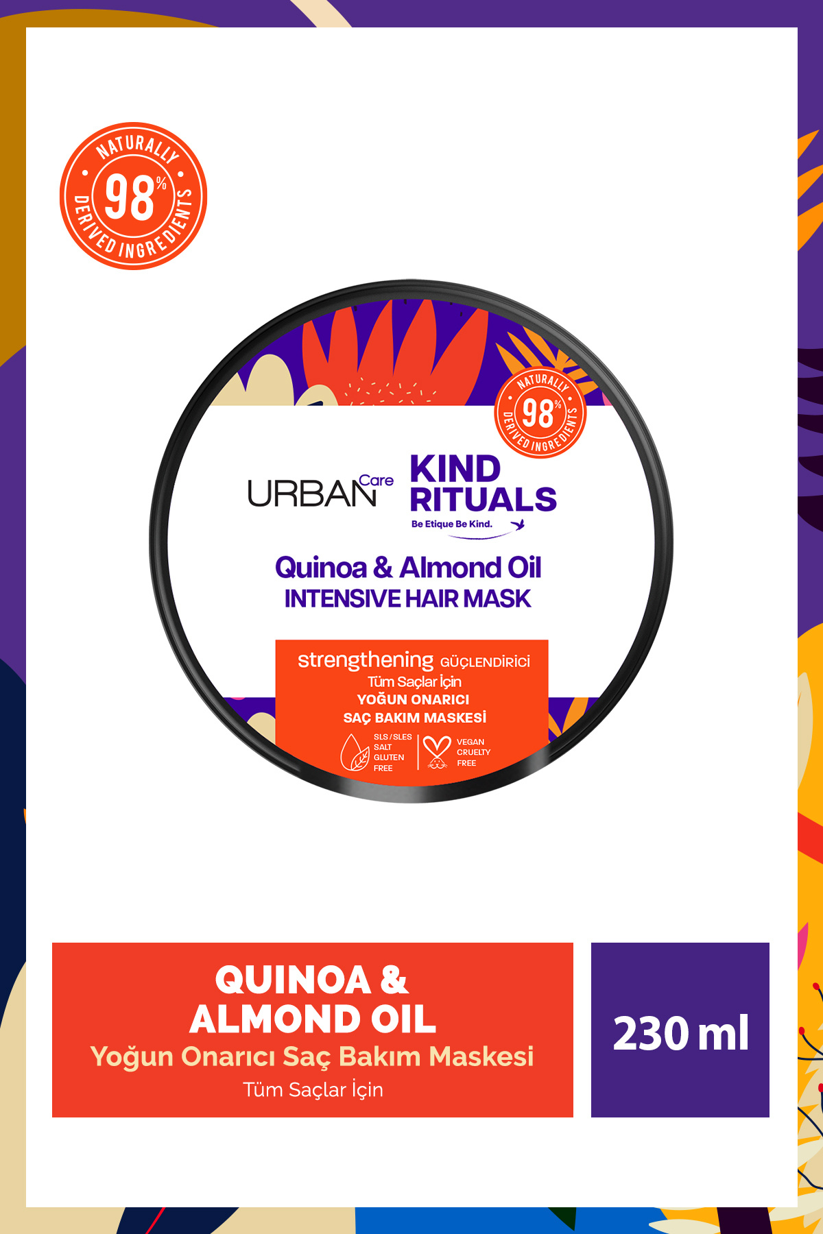Urban Care Kind Rituals Kinoa & Almond Oil Güçlendirici Saç Bakım Maskesi %98 Doğal — 8680690710858