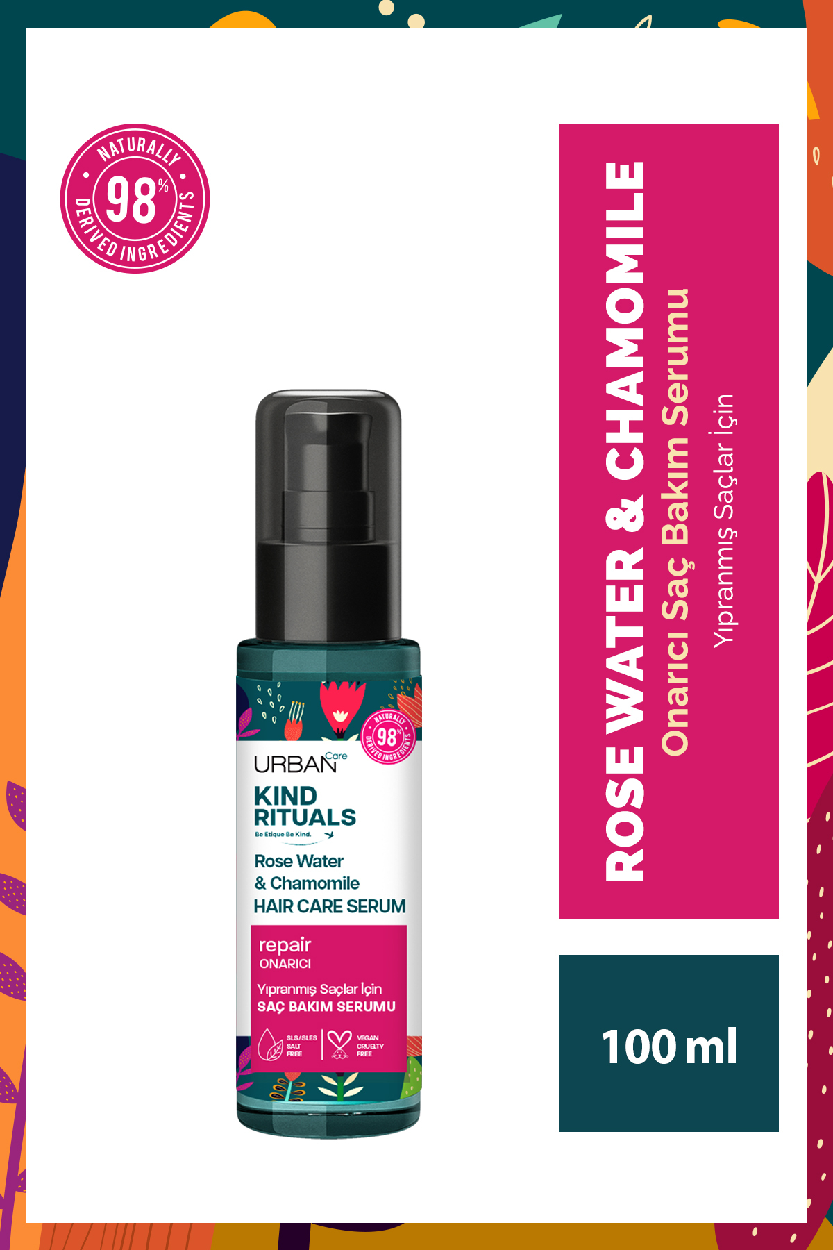 Urban Care Kind Rituals Rose Water & Chamomile Onarıcı Saç Bakım Serumu %98 Doğal — 8680690710926