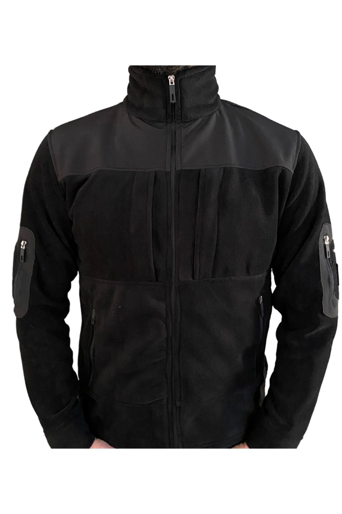 Genel Markalar Softshell Detaylı Siyah Kışlık Polar