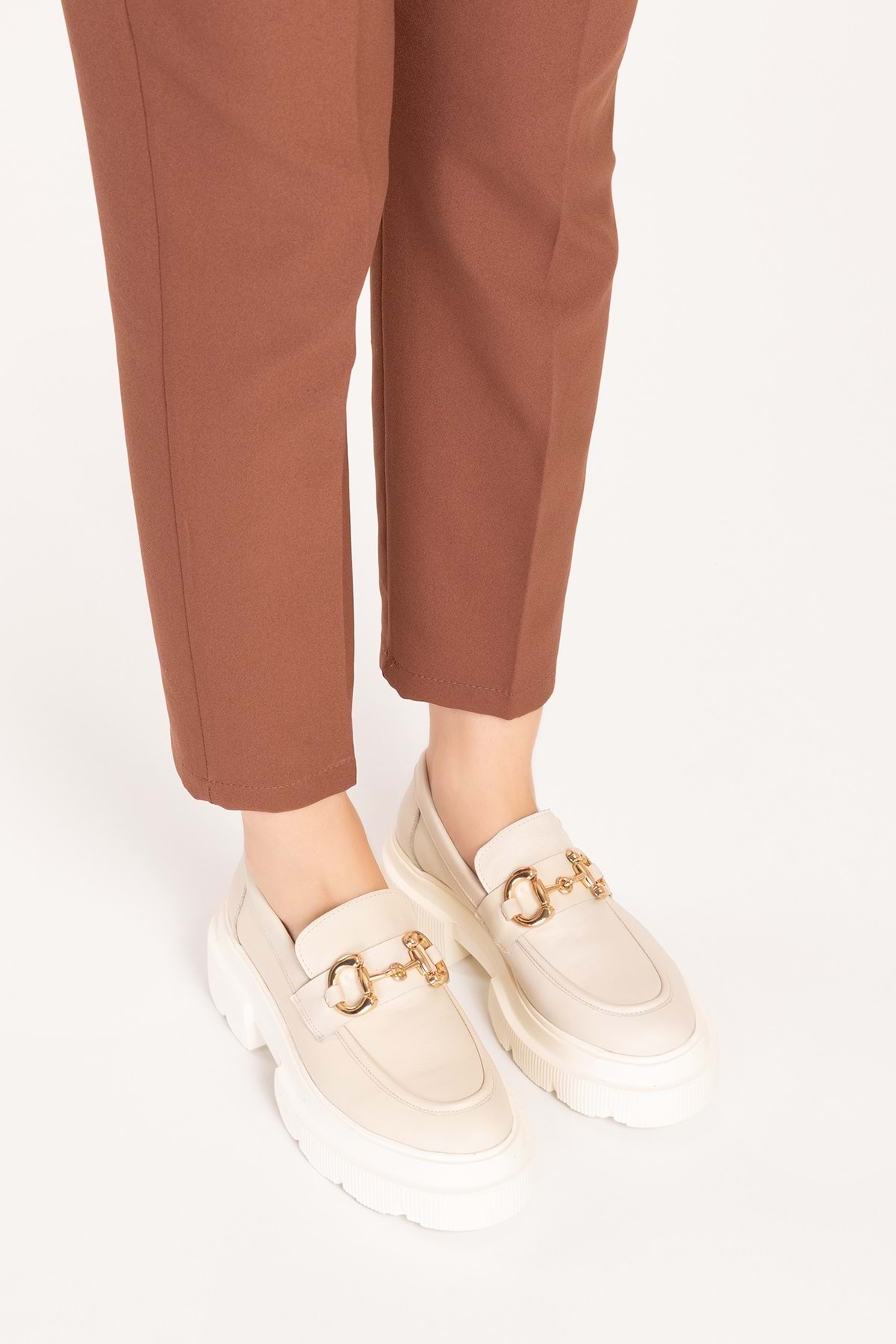 Gondol  Hakiki Deri Hafif Taban Tokalı Oxford Ayakkabı Wst.1318 - Görsel 6