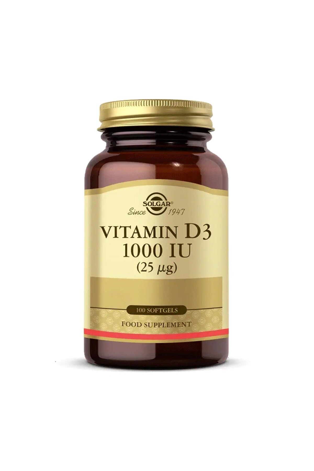 Solgar Vitamin D3 1000IU (25mcg) 100 Softgel + 100ml Yüz Temizleme Jeli Hediye