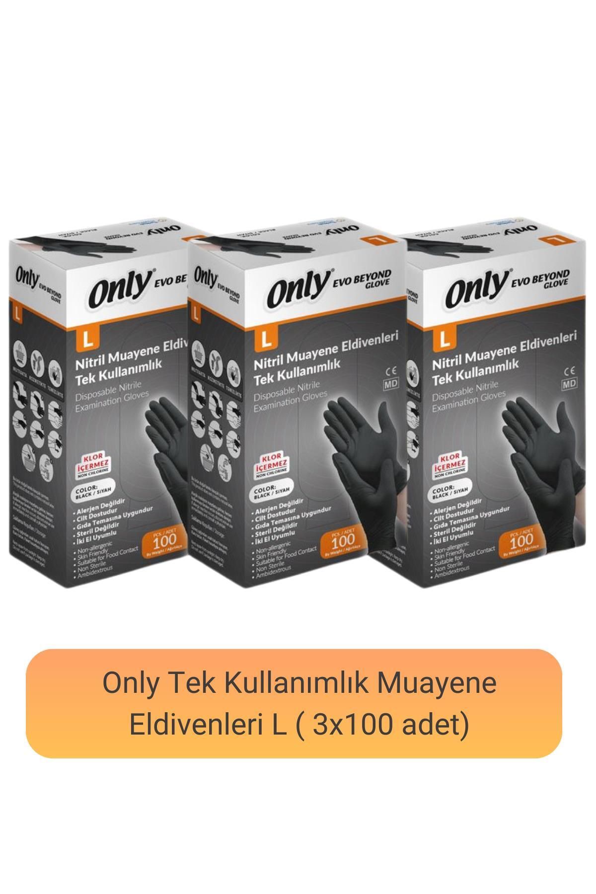 Only Evo Beyond Nitril Muayene Eldiveni L (100 adet x 3)