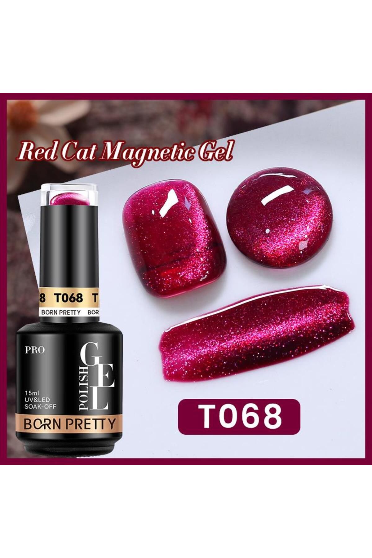 Born Pretty 15ml Hema Free Red Cat Magnetic Kalıcı oje T68 (60219)