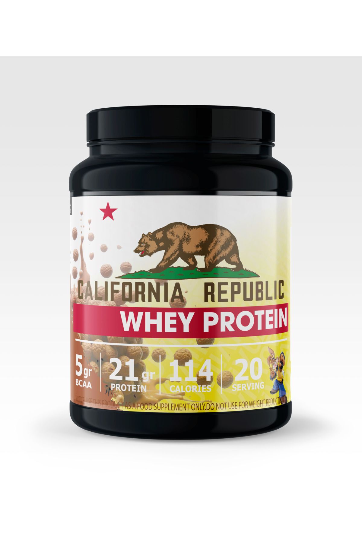 CALIFORNIA REPUBLIC Whey Protein - 600Gr - Nesquik Aromalı - 20 Servis - Siyah