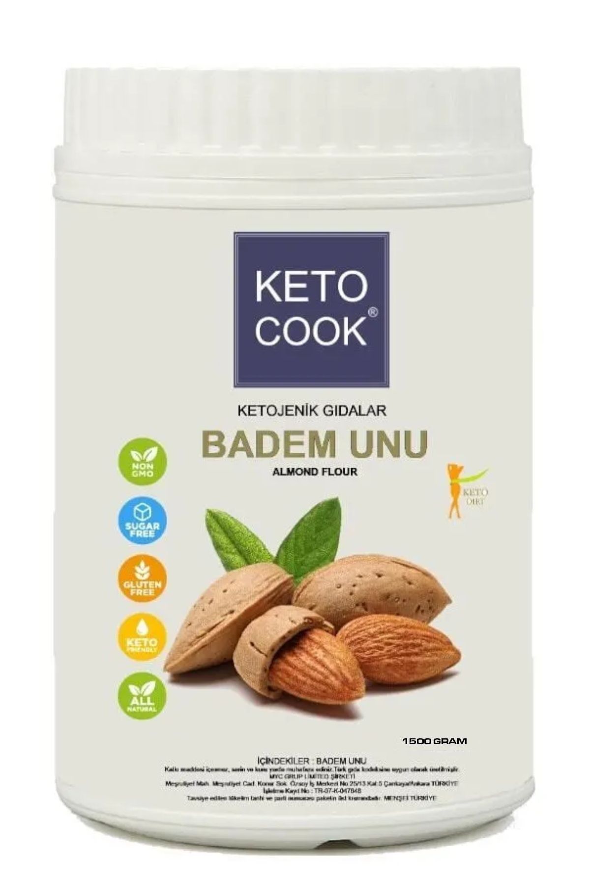 KetoCook Ketojenik Glutensiz Badem Unu ( Almond Flour ) 1500 gram