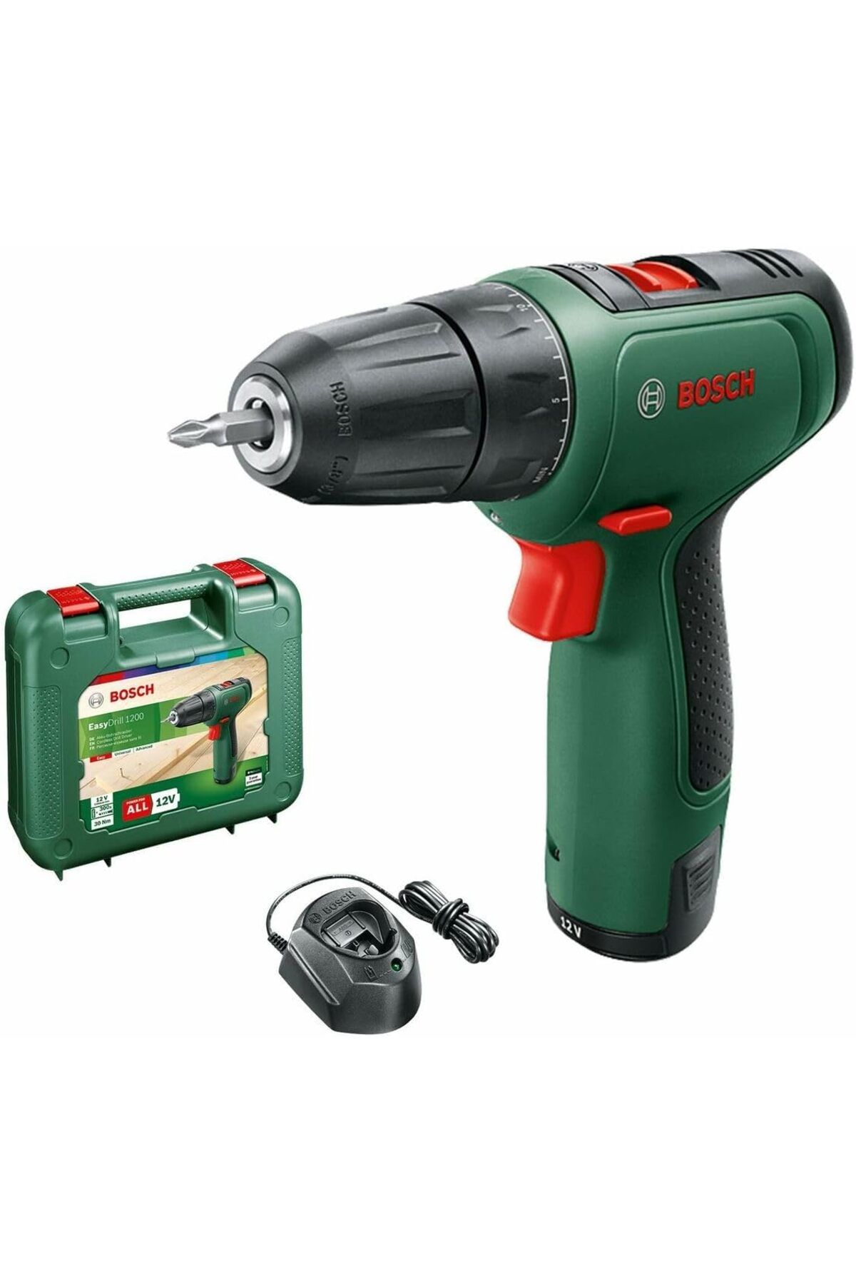 yusuftex srht Akülü Delme/Vidalama Makinesi EasyDrill 1200(1 Adet Akü, 12 Volt Sistem, Takım Çantası İ