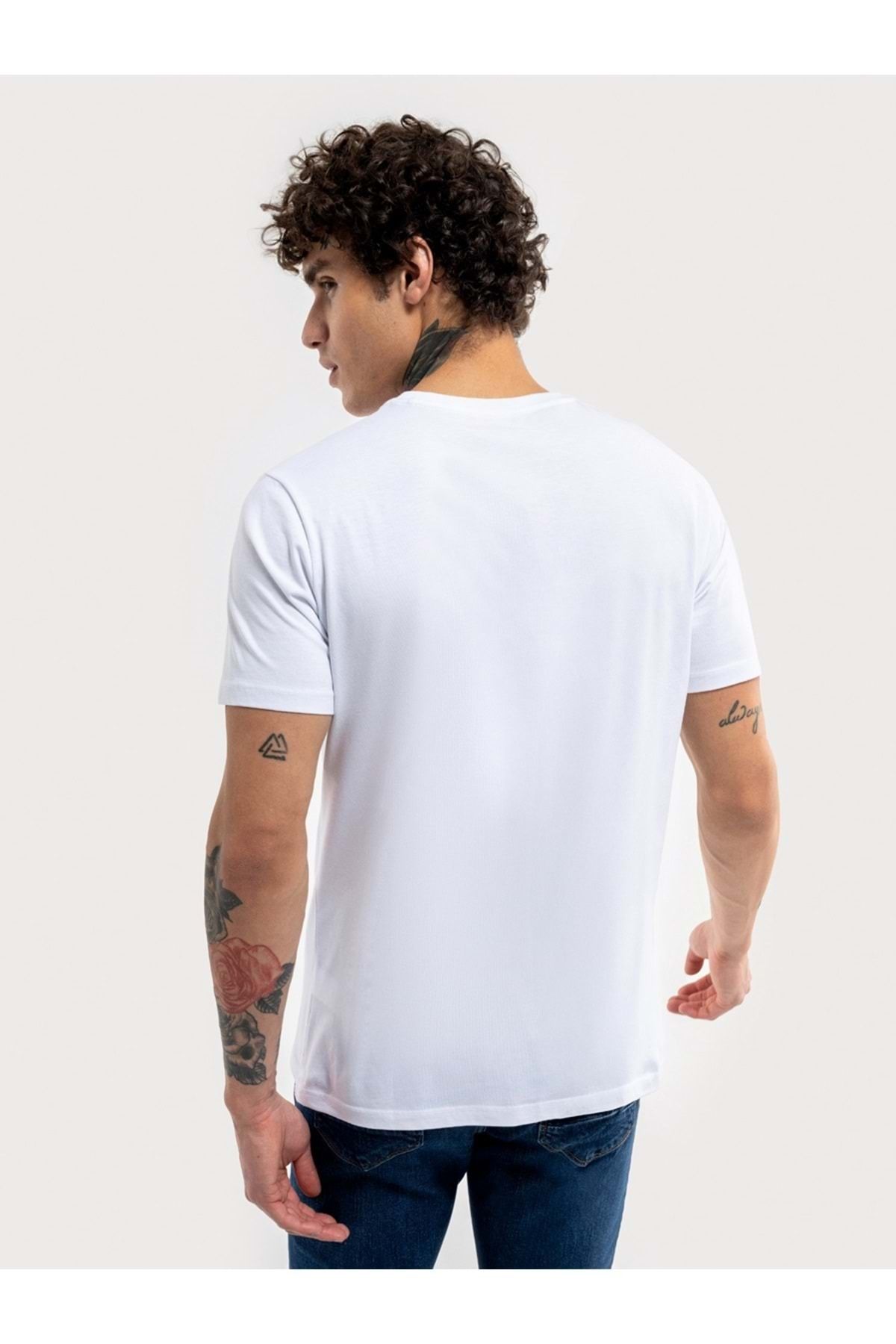 Loft-Lf 2035793   Men's Regular Fit T-Shirt - Sleeves, White, L - St07964-White-L 5