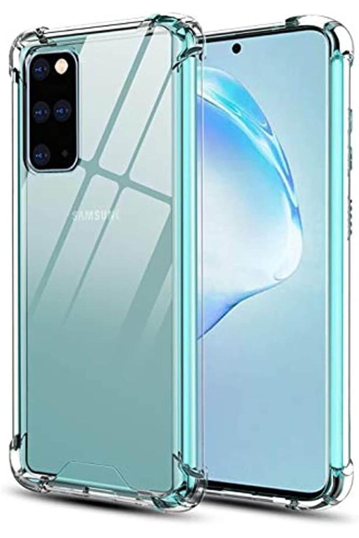STOREMAX MU-ARTSHOP İletişim Galaxy S20 Plus Şeffaf Airbag Antishock Köşe Korumalı Silikon Kılıf tnc