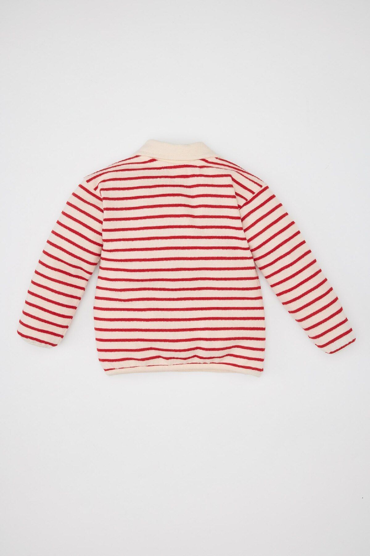 DeFacto-Baby Girl Baby Collar Striped Sweatshirt D7872A525Sp 3