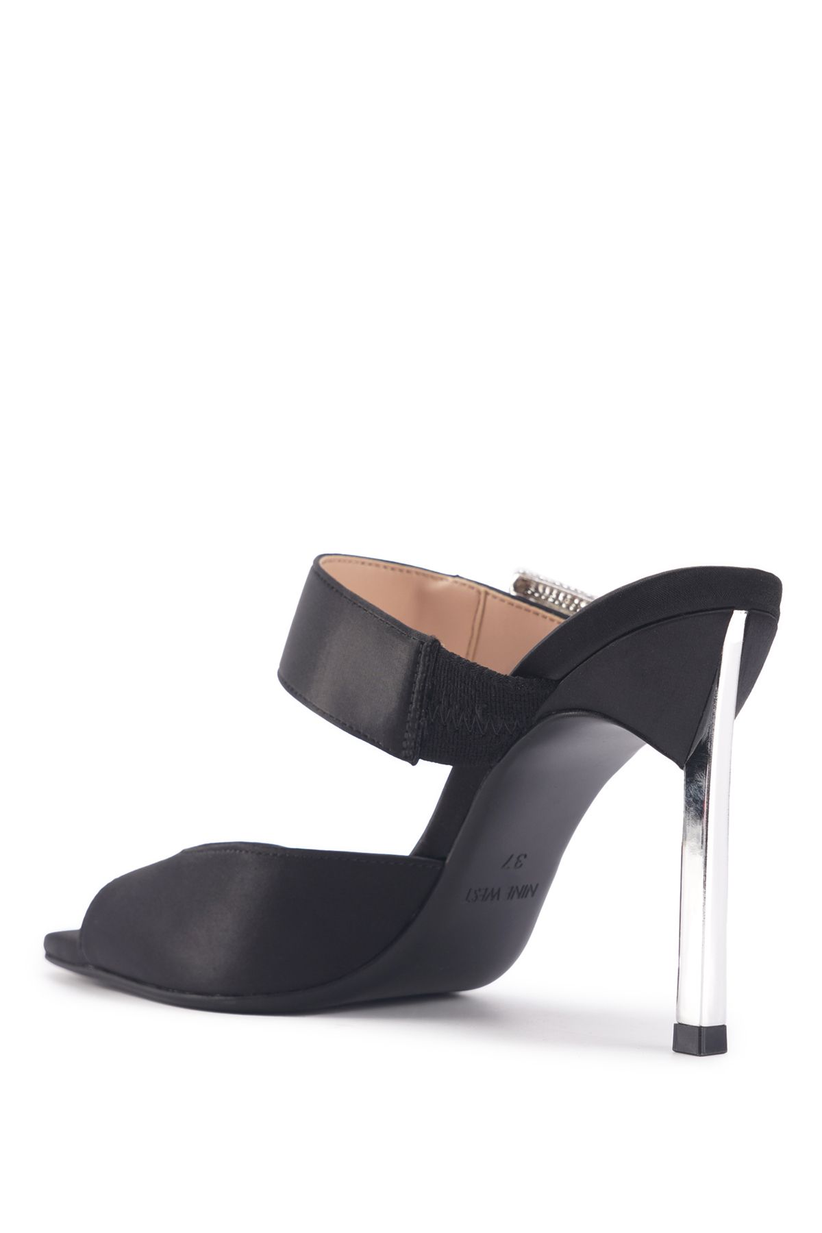 Nine West-Czarne damskie sandały na obcasie MADELINA 3PR 3