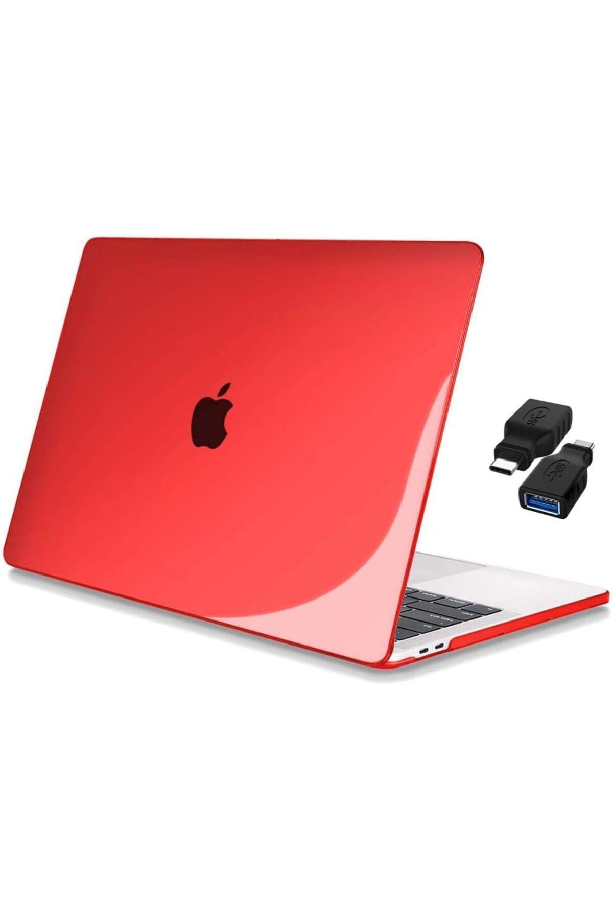 STOREMAX cmllashop 13" Macbook Pro A2338 M1 Kristal Kırmızı Koruyucu + Usb Çevirici 542093