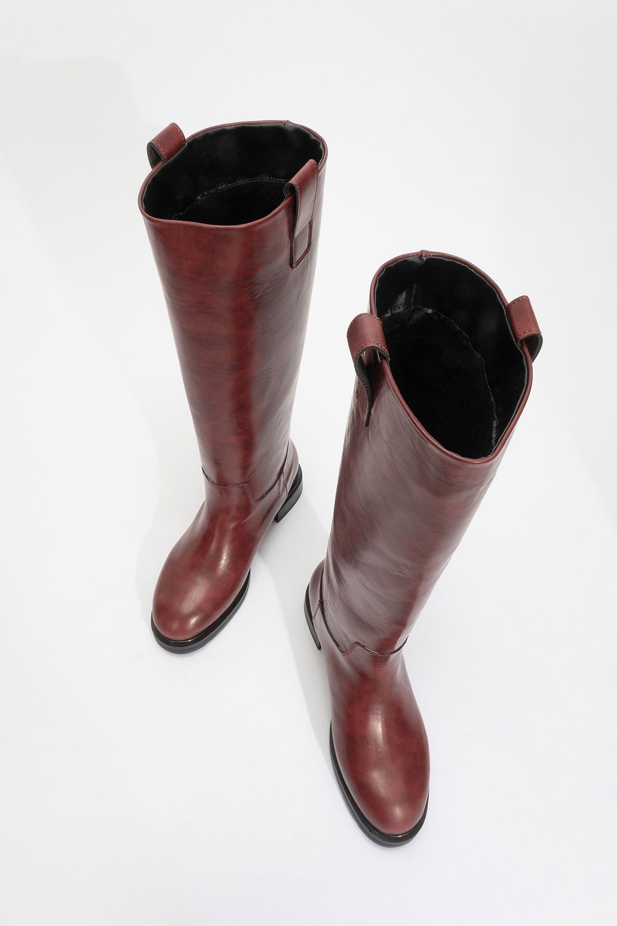 LuviShoes-ALASKA Claret Red Skin Damen-Reitstiefel 2