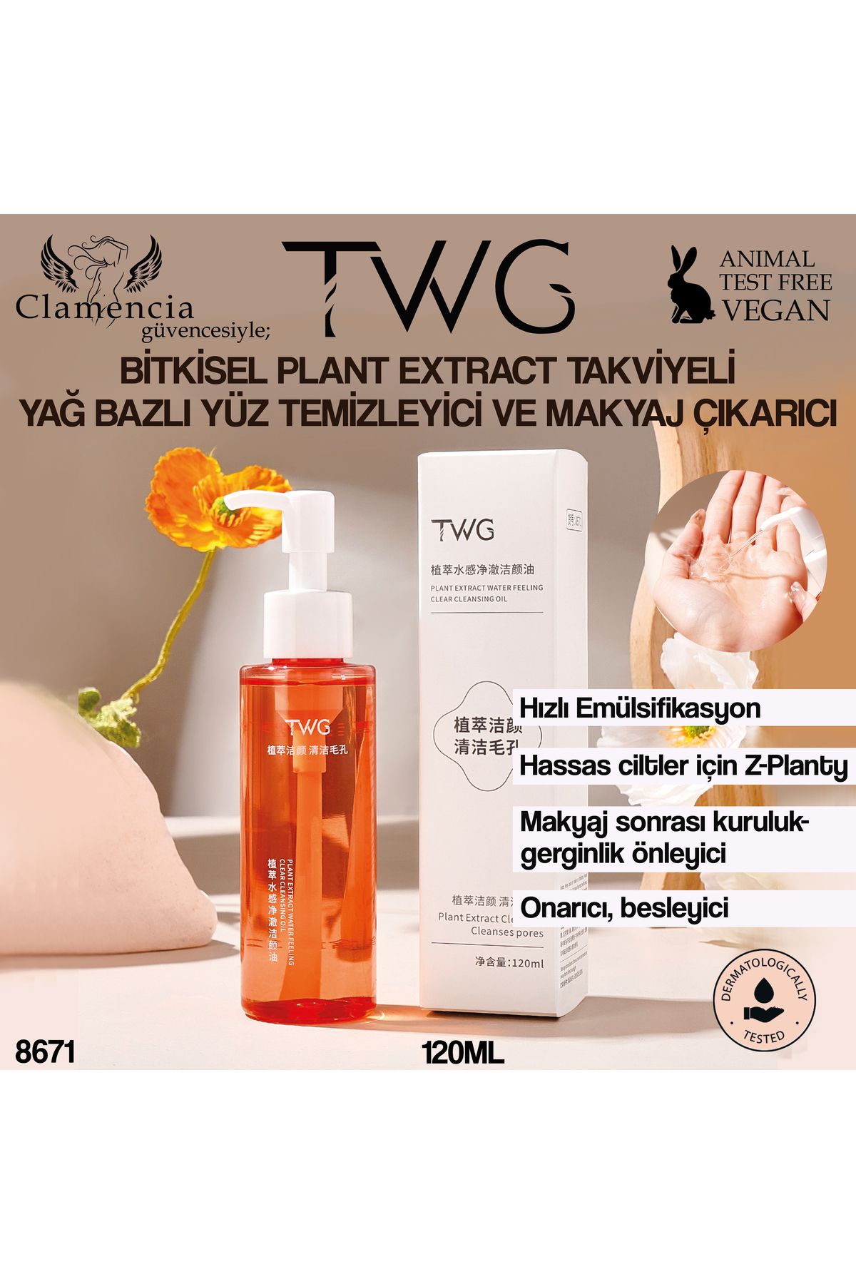 twg Planty Yüz Temizleyici ve Makyaj Çıkarıcı Yağ Bazı