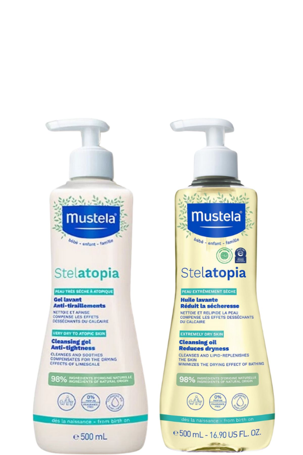 Mustela stelatopia şampuan 500 ml stelatopia yıkama yağı 500 ml