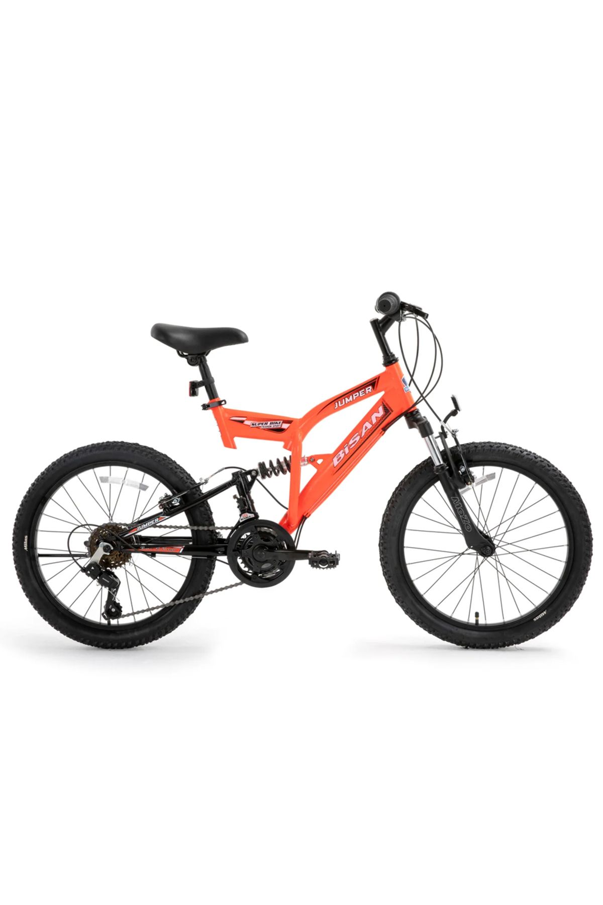 Bisan Jumper 20 Jant 34 Cm Kadro 18 Vites Shimano Çift Amortisörlü Çocuk Bisikleti - Turuncu