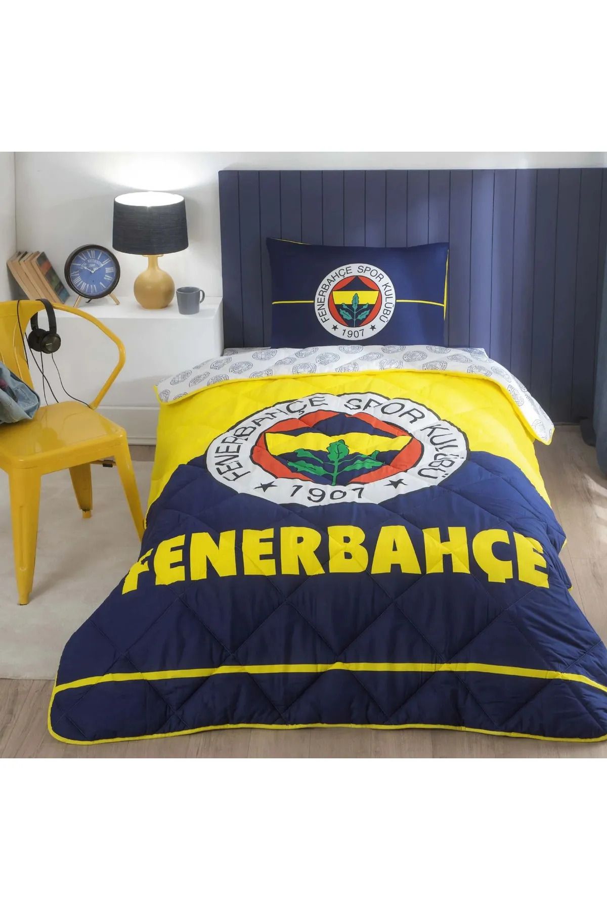 Taç Taç Lisanslı Fenerbahçe Logo Tek Kişilik Yorgan Seti