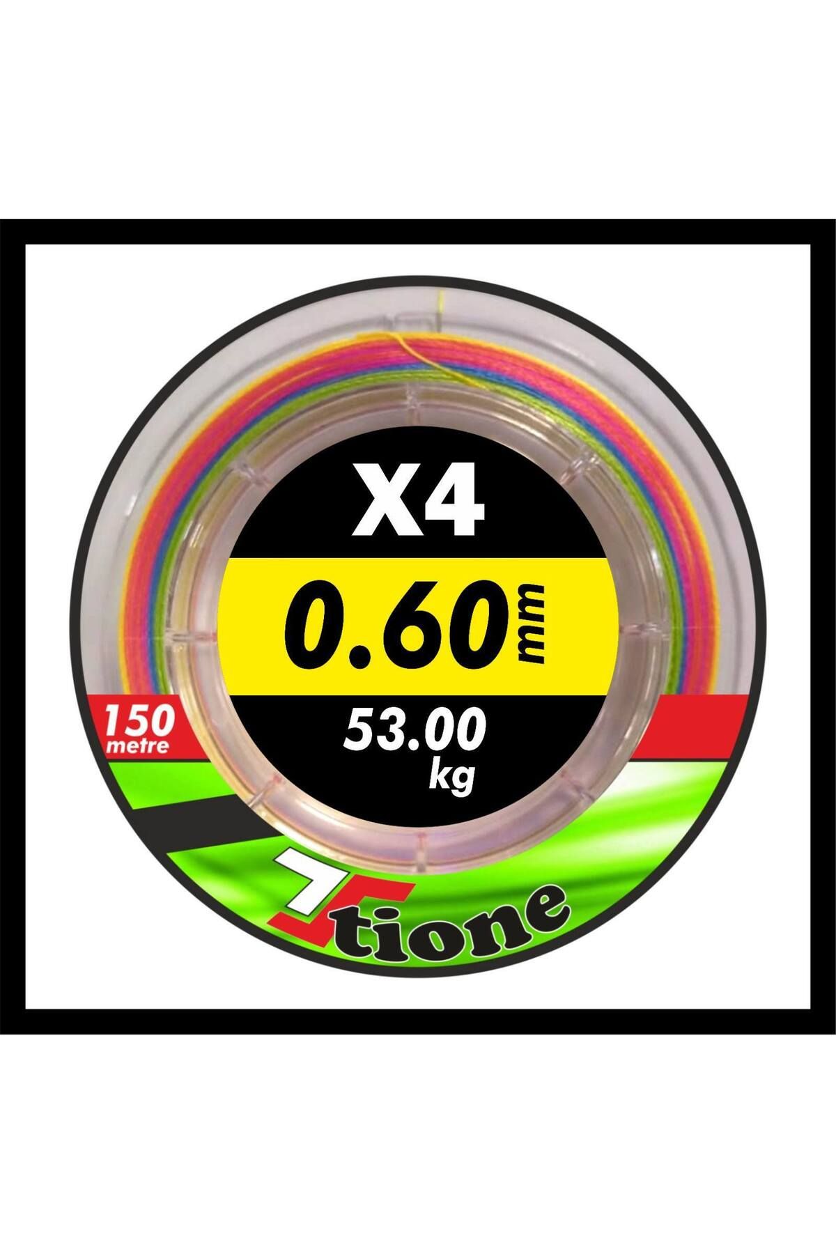 TİONE Tione Ipek Misine Braıd 4 Kat 150 Metre Multicolor 0.60 Mm 53 Kg Çekerli