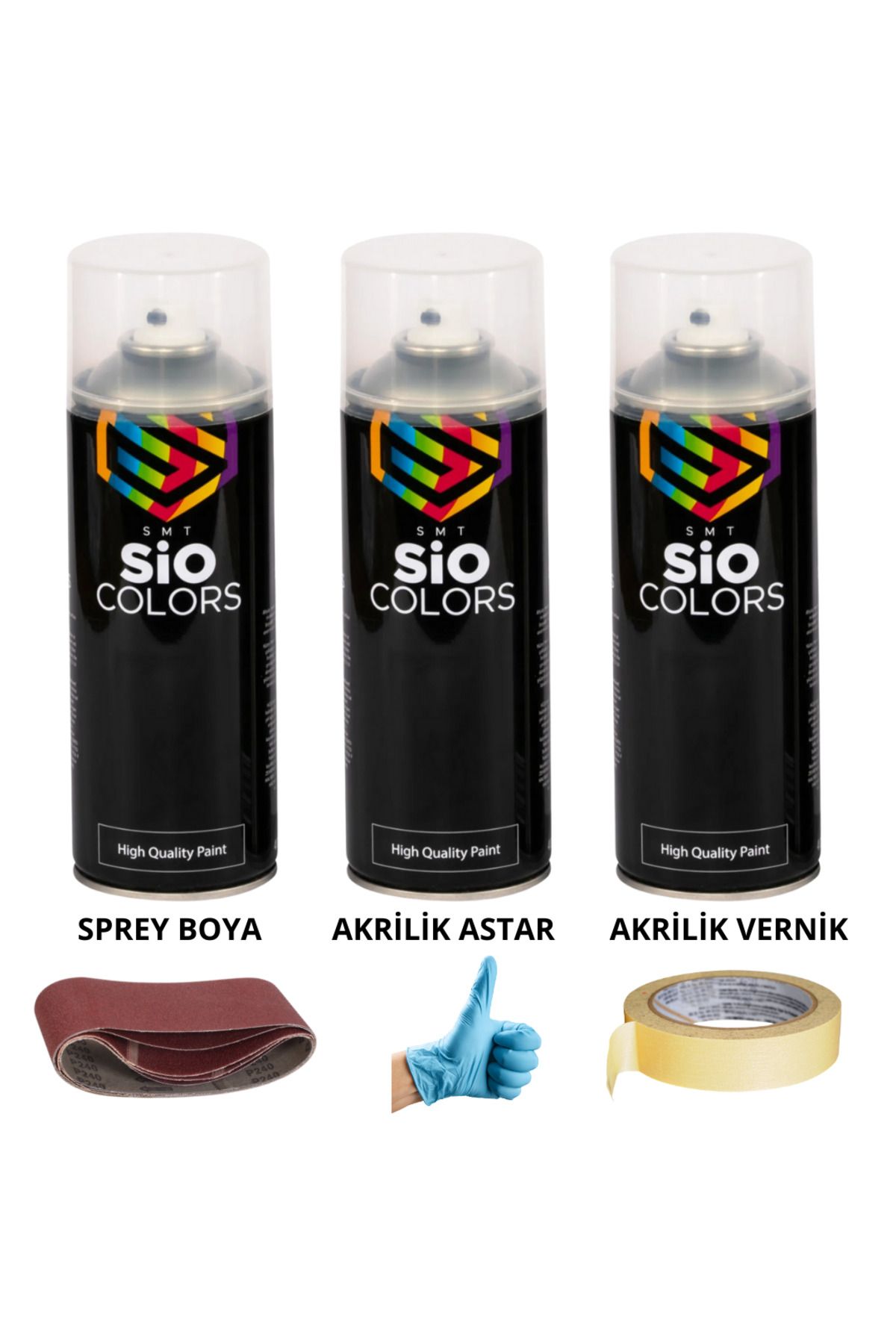 sıocolors spoli̇er-rüzgarlik-tampon Sprey Boya Seti̇ 400 Ml Sprey-astar-verni̇k-zimpara-bağitbant-eldi̇ven