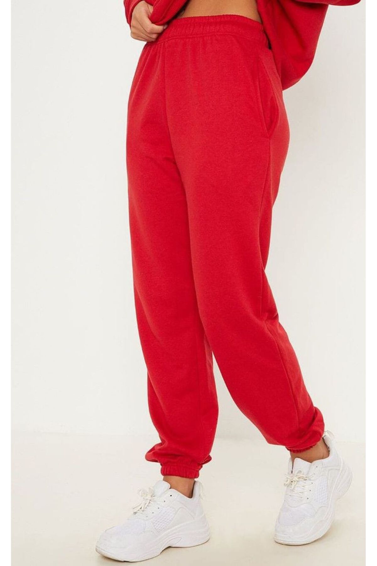 JustBS-Red Seasonal 3 Thread Jogger Leg Women's Sweatpants 2