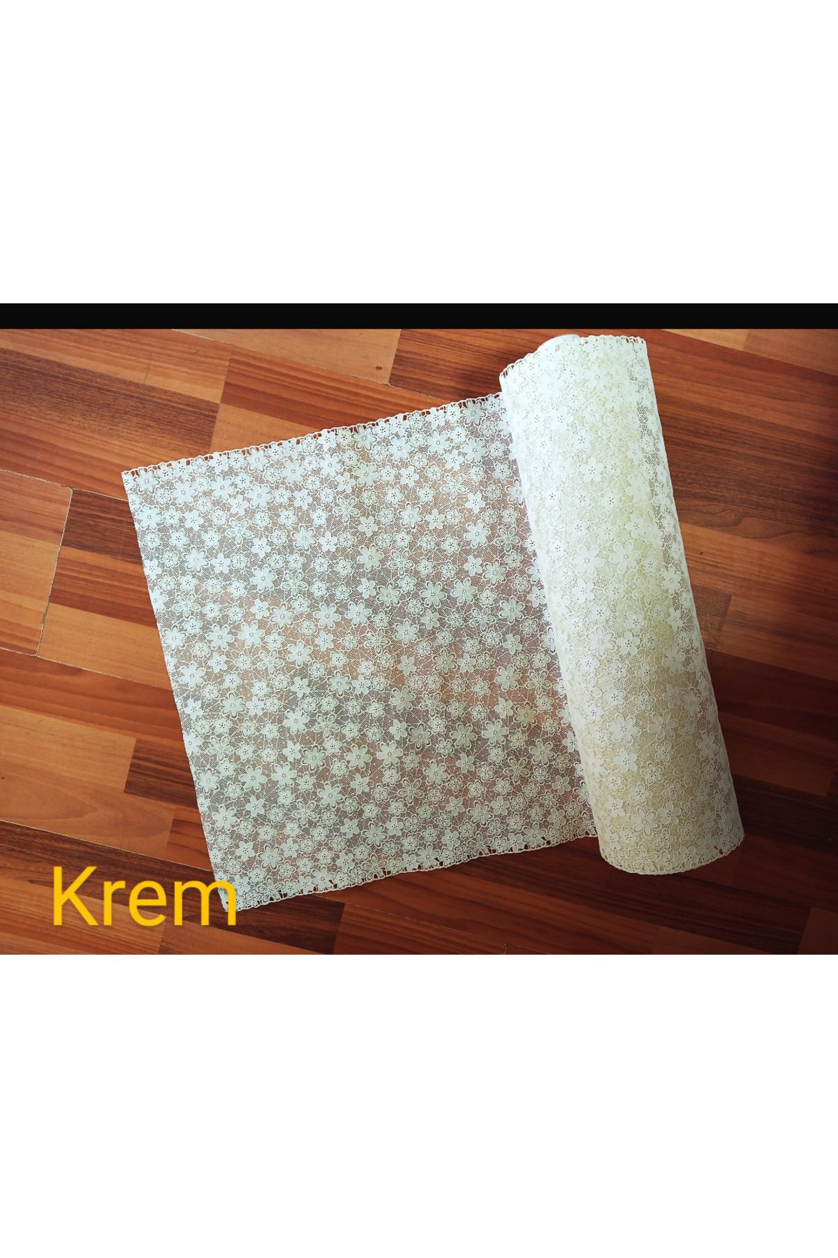 teknotrust Krem PVC dantel raf, dolap ve çekmece örtüsü, 50 cm x 5 m, şık ve kullanışlı
