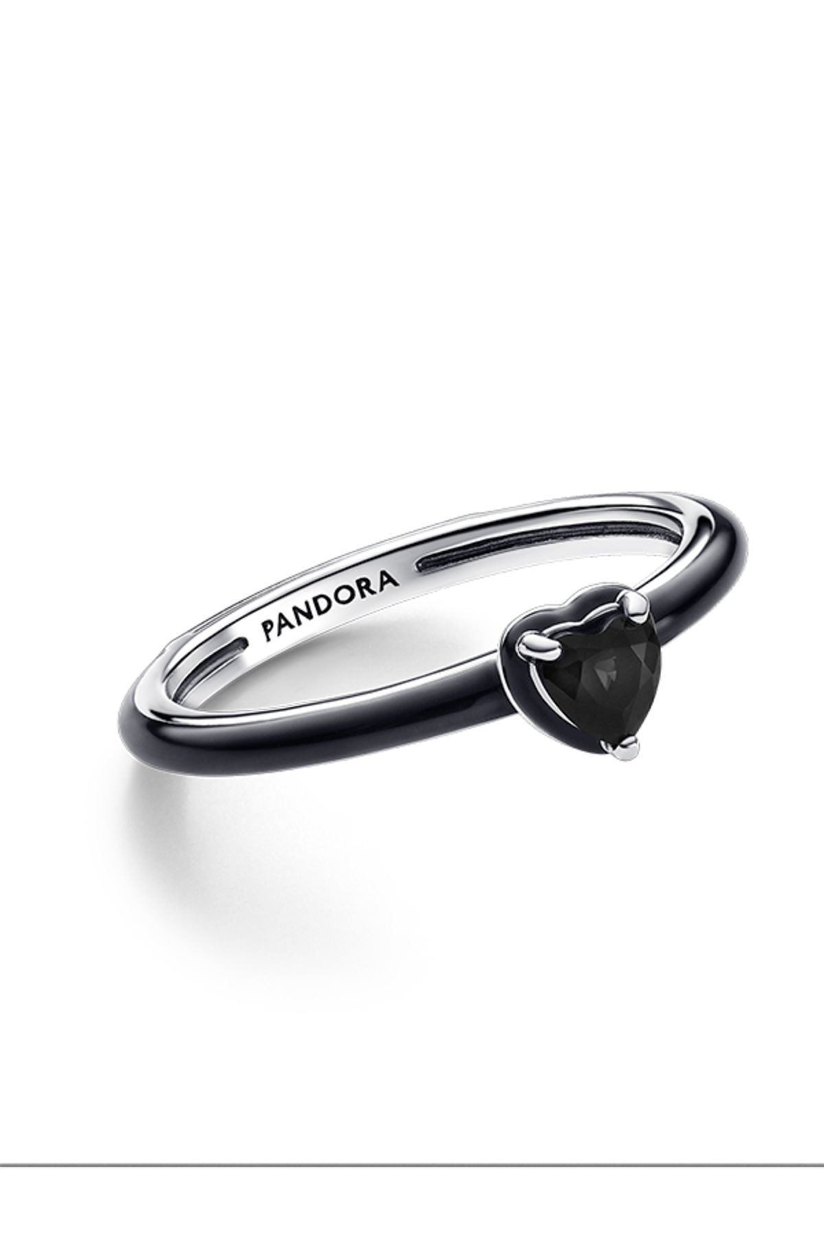 انگشتر نقره ای مشکی زنانه من حلقه قلب چاکرای سیاه Pandora