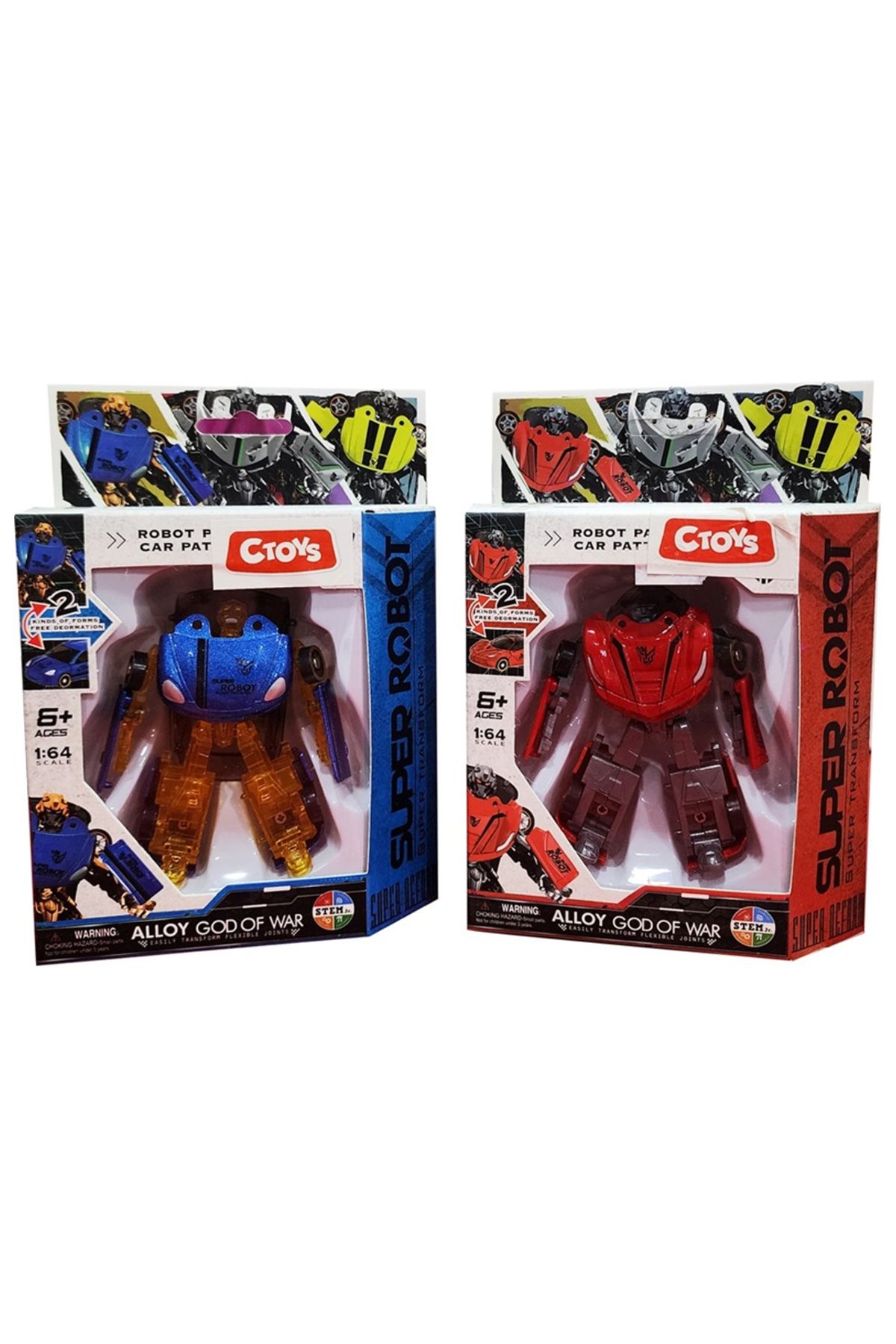 ctoy Oyuncak Arabaya Dönüşebilen Mini Robot 666-Z (Karışık Renk 1 Adet)