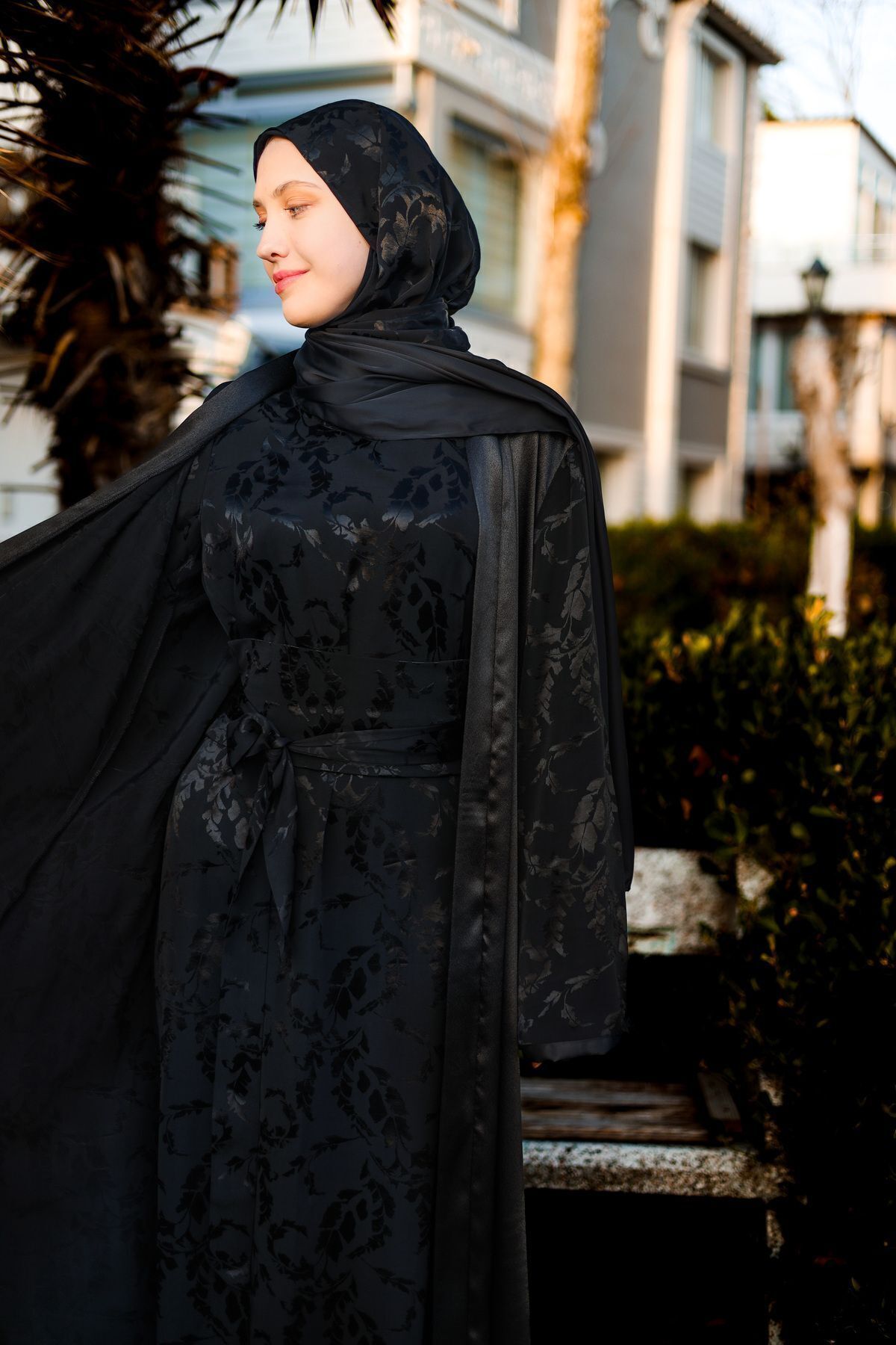 WONDERFUL WEAR ست ابریشم مشکی Abaya