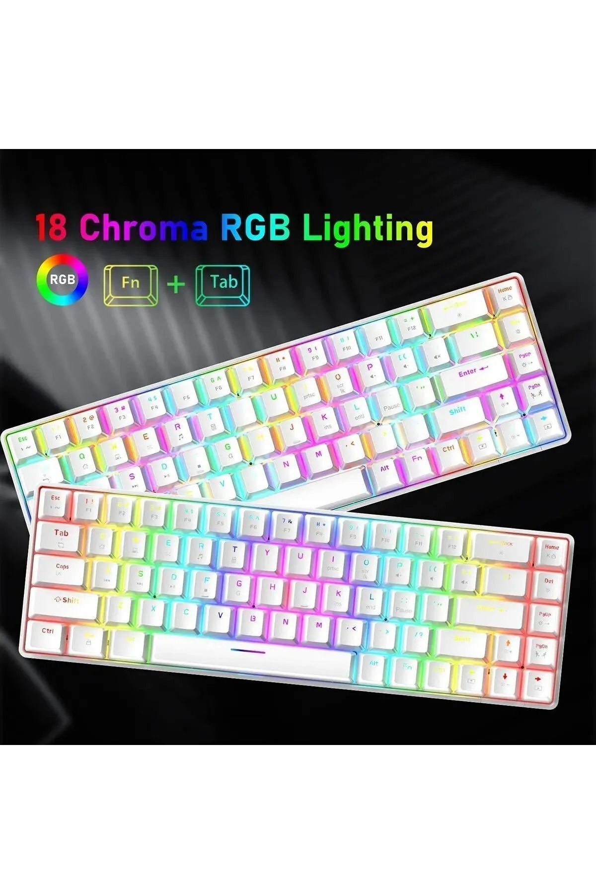 Sarftech T60 Siyah Mavi Blue Switch App Uygulamalı Mekanik Rgb Klavye Kablolu Gaming Oyuncu Klavyesi-7