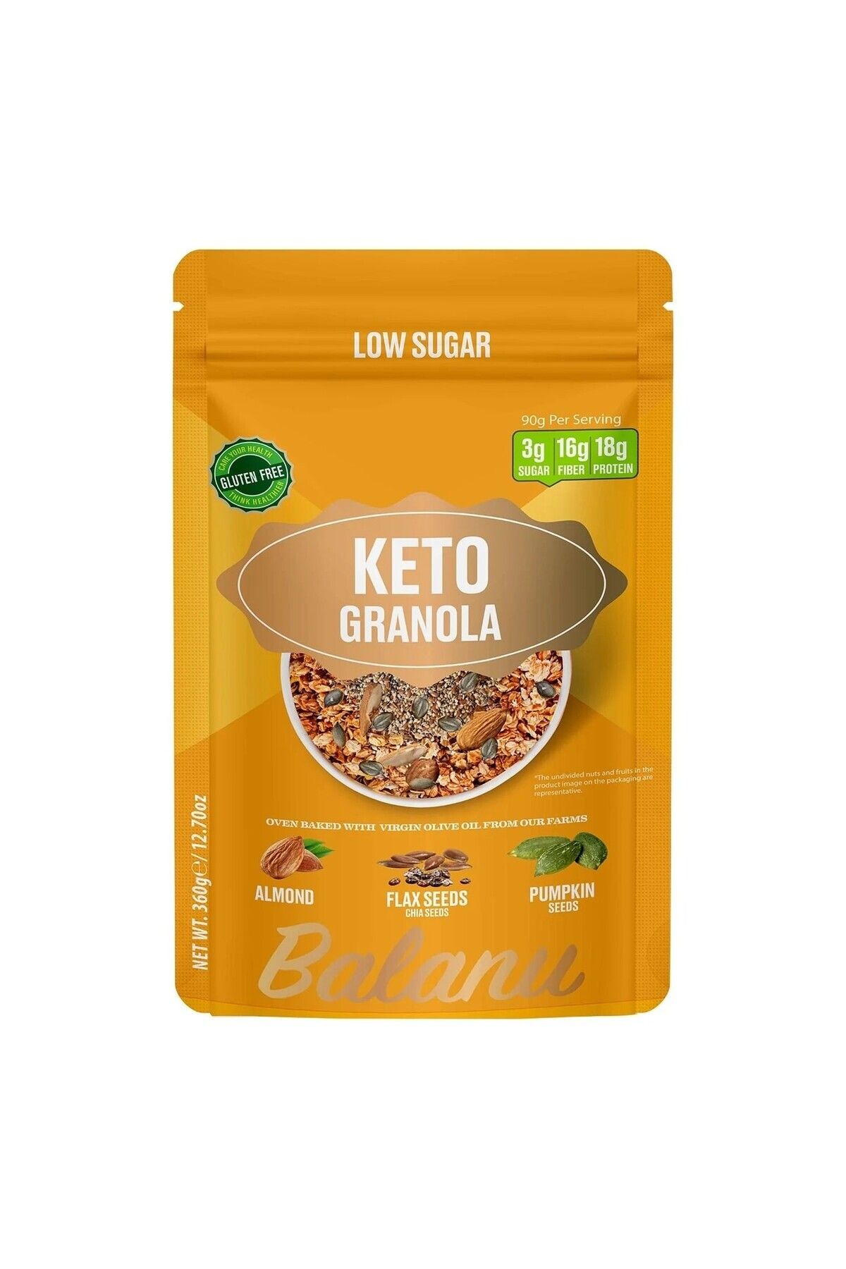 balanu Düşük Şekerli Keto Granola 360 Gr