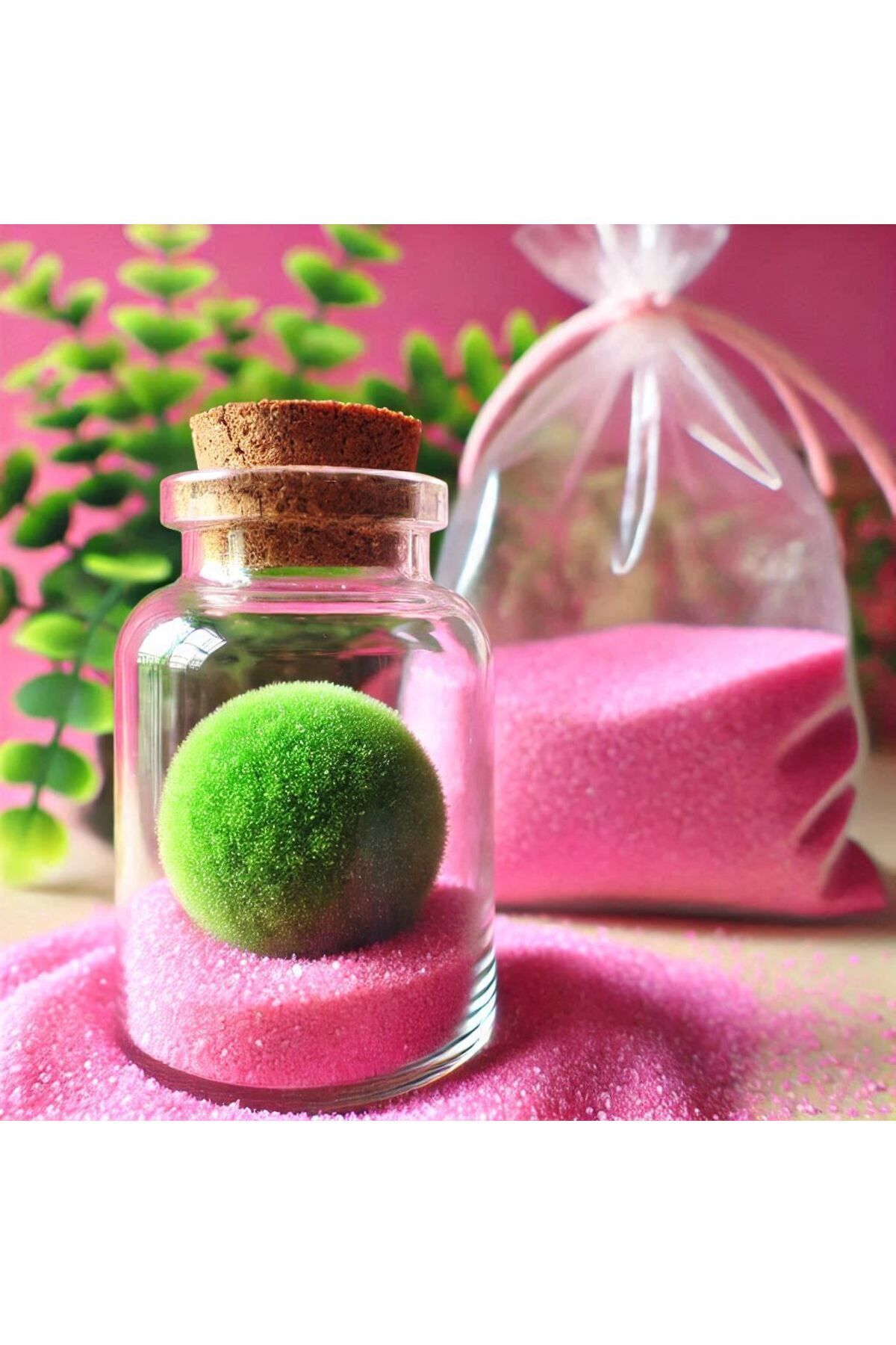 MDİZMİR Pembe Kum • Marimo Şans Yosunu • Bakım Kumu • Yosun Topu için 100 Gr Marimo Moss Ball Kumu