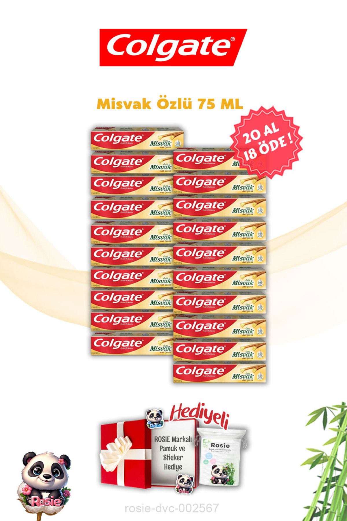 Colgate 20 AL 18 ÖDE Misvak Özlü Diş Macunu ve Rosie