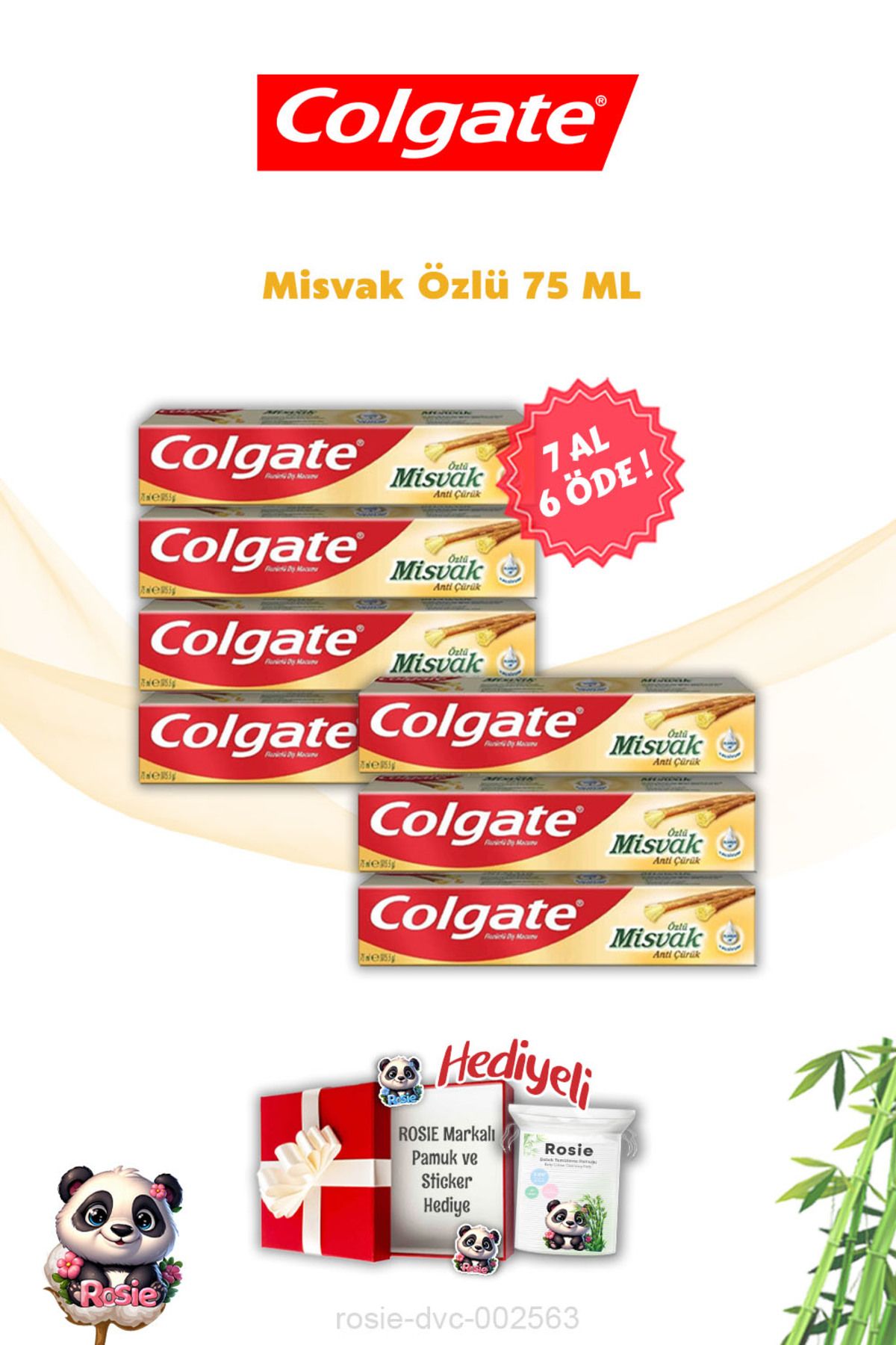 Colgate 7 AL 6 ÖDE Colgate Misvak Özlü Diş Macunu ve Rosie