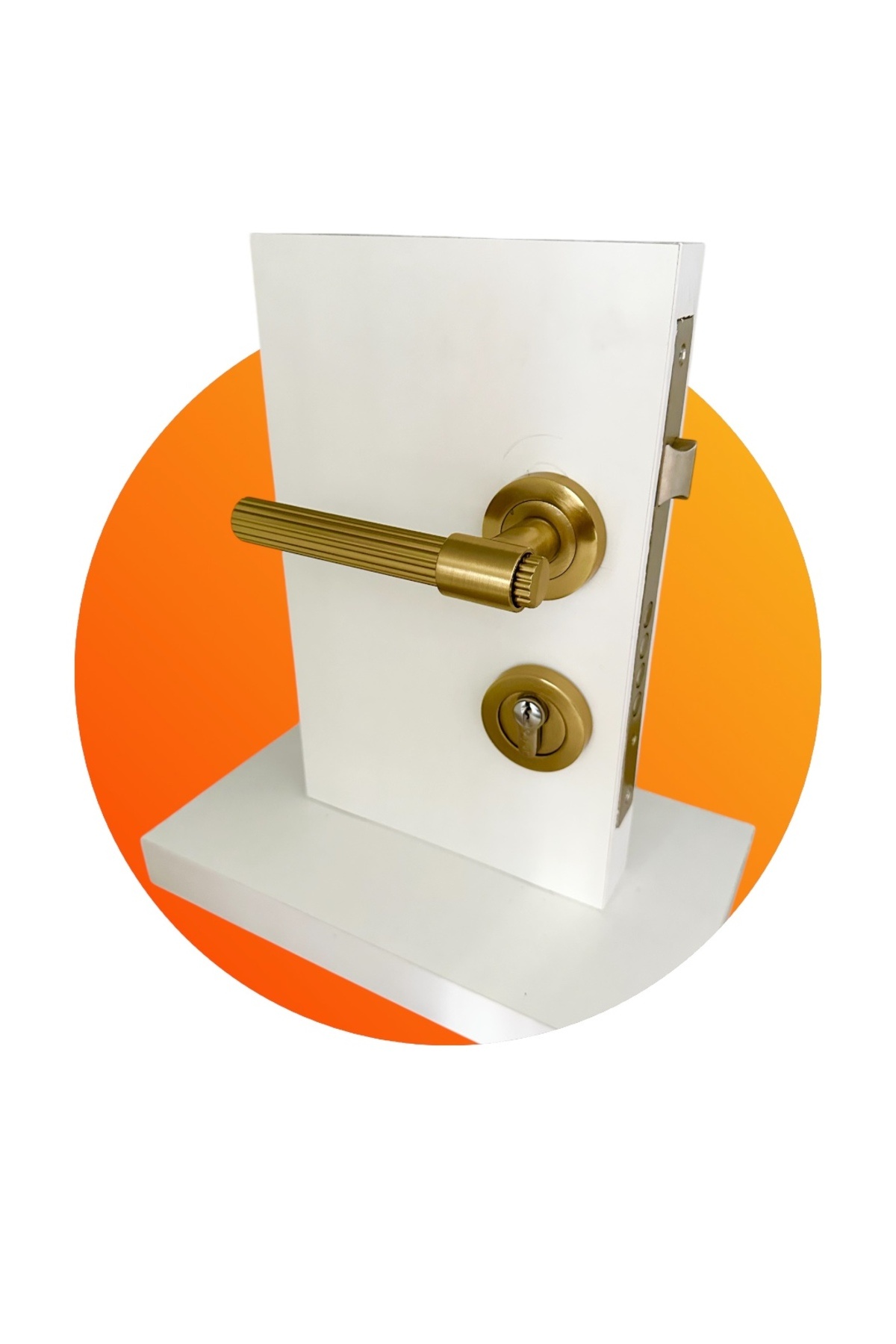 KOLDOOR-Erva Zk79 - Matte Scotch Titanium Round Badge Yale with Steel Door and Left Press One Side 4