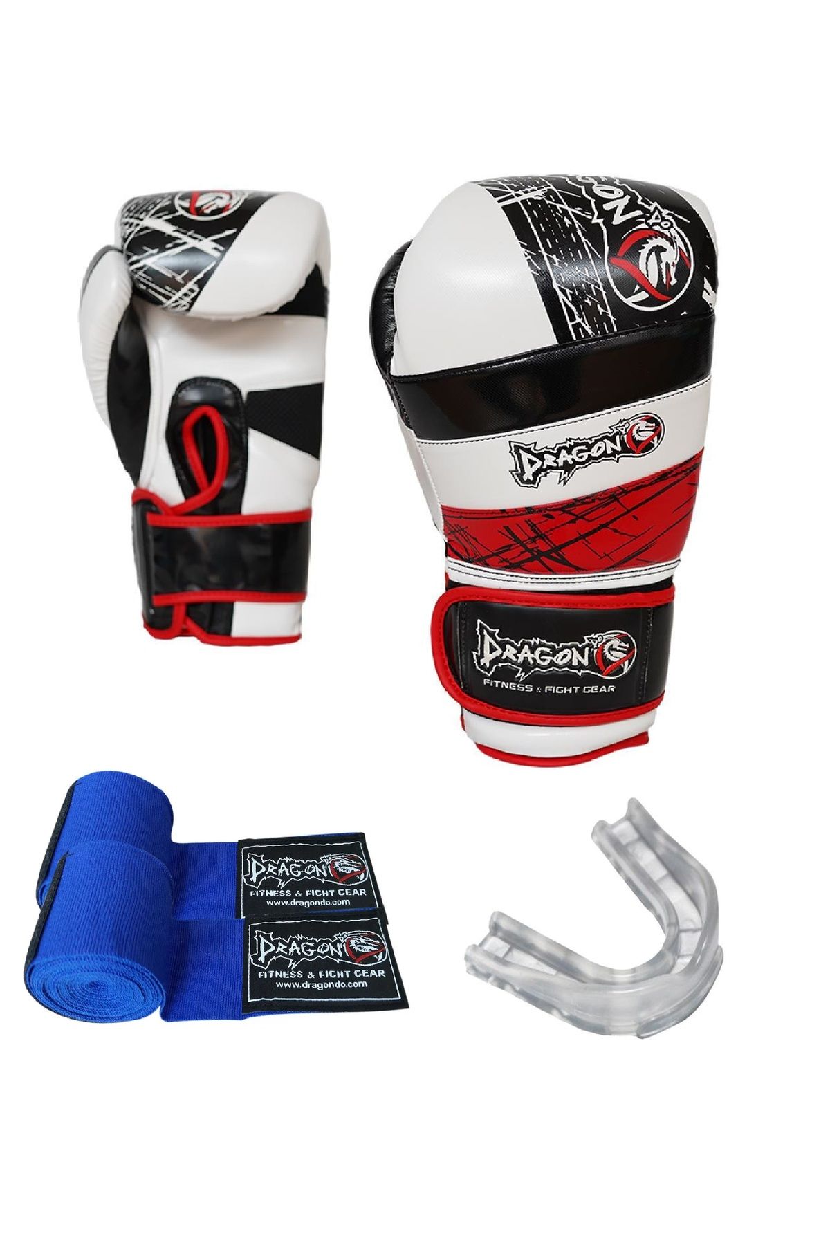 Dragondo Red Land Dayanıklı Performans Ürünü Boks Muay Thai - Kick boks Eldiven 3'lü set BLUE Giftoom Gloves