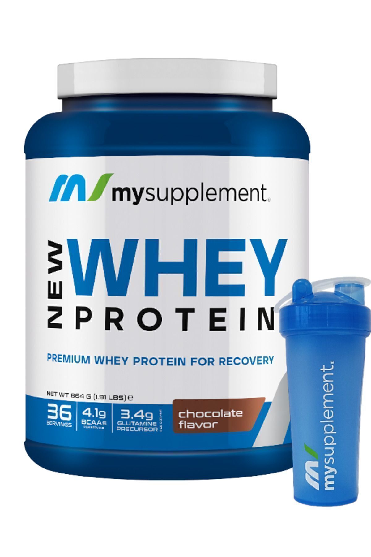 Mysupplement Çikolata Aromalı Protein Tozu 36 Servis 864 gr Whey Protein Shaker Hediyeli-1